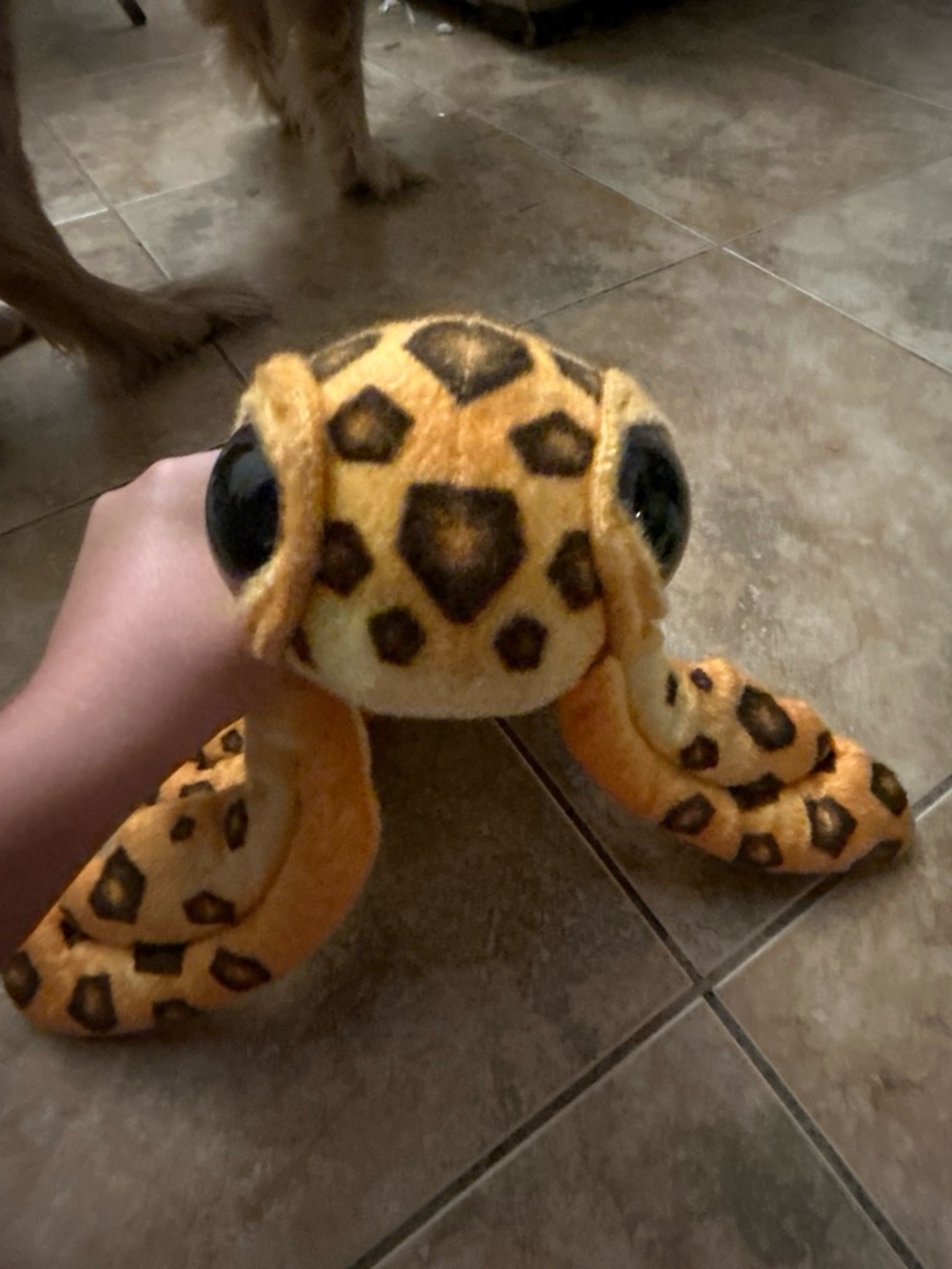 Leopard-Turtle Pattern Plush Small Pet Toy - Yellow